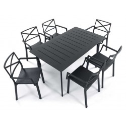 Zestaw mebli stół i krzesła METALIX 6+1
