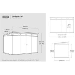 Duży domek narzędziowy Keter Signature Pent 11x7 Walnut &Ashwood